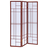 Katerina - 3 - Panel Room Divider Folding Shoji Screen - Cherry