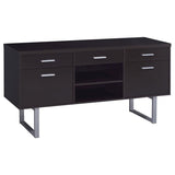 Lawtey - 5-Drawer Credenza With Adjustable Shelf - Cappuccino