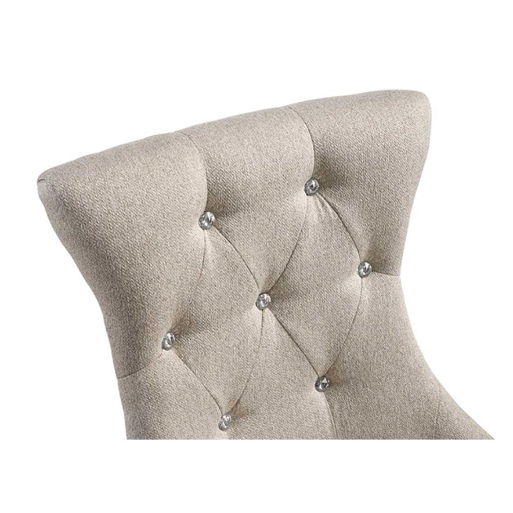 Gabrian - Side Chair (Set of 2) - Two-Tone Beige Fabric & Reclaimed Gray