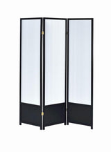 Calix - 3 - Panel Room Divider Folding Shoji Screen - Black