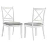 Hollis-Cross Back Wood Dining Side Chair (Set of 2) - White