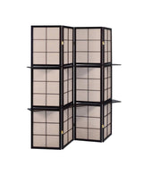 Iggy - 4 - Panel Room Divider Folding Shoji Screen - Cappuccino