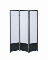 Calix - 3 - Panel Room Divider Folding Shoji Screen - Black