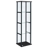 Cyclamen - 4-Shelf Glass Curio Cabinet - Black And Clear