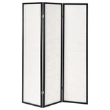Felice - 3 - Panel Room Divider Folding Screen - French Script