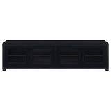 Jupiter - 4-door 79" TV Stand Media Console With Framed Glass Panels - Black