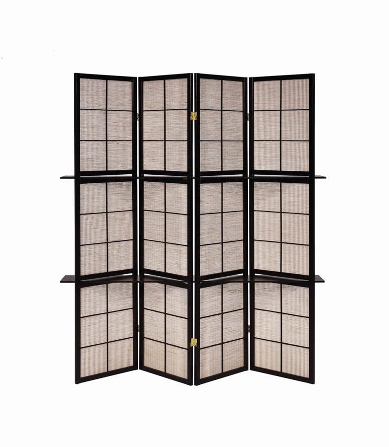 Iggy - 4 - Panel Room Divider Folding Shoji Screen - Cappuccino