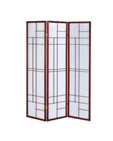 Katerina - 3 - Panel Room Divider Folding Shoji Screen - Cherry