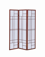 Katerina - 3 - Panel Room Divider Folding Shoji Screen - Cherry