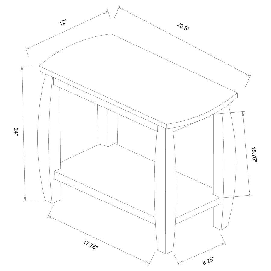 Dixon - 1-Shelf Rectangular Wood Side Table - Cappuccino