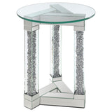 Octave - Square Post Legs Round End Table - Mirror